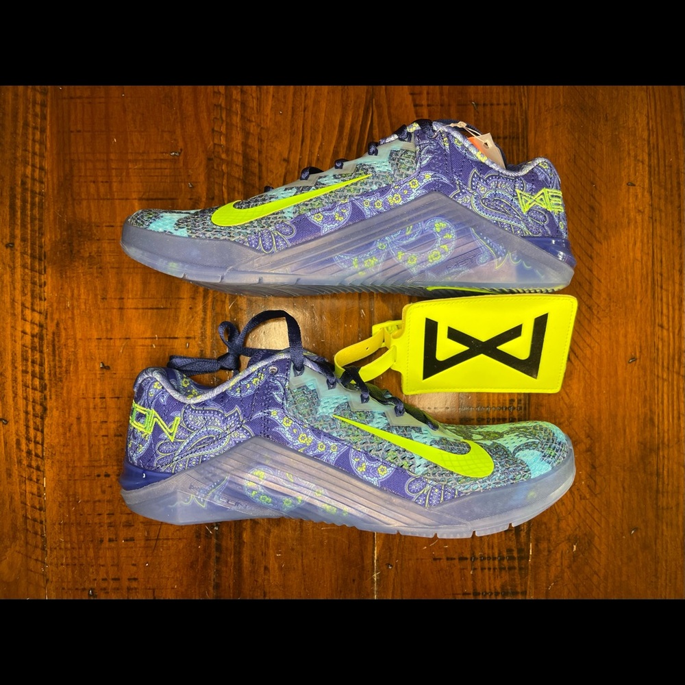 Nike Metcon 6 Amp Paisley Deep Royal Blue Electric Green CZ0602 434 Size 8.5